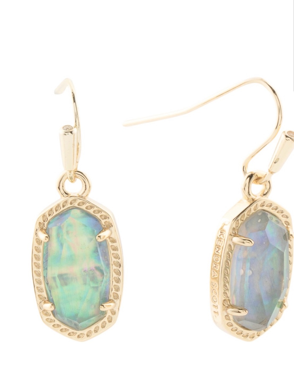 Kendra Scott Gold Iridescent Opal Dangle Earrings